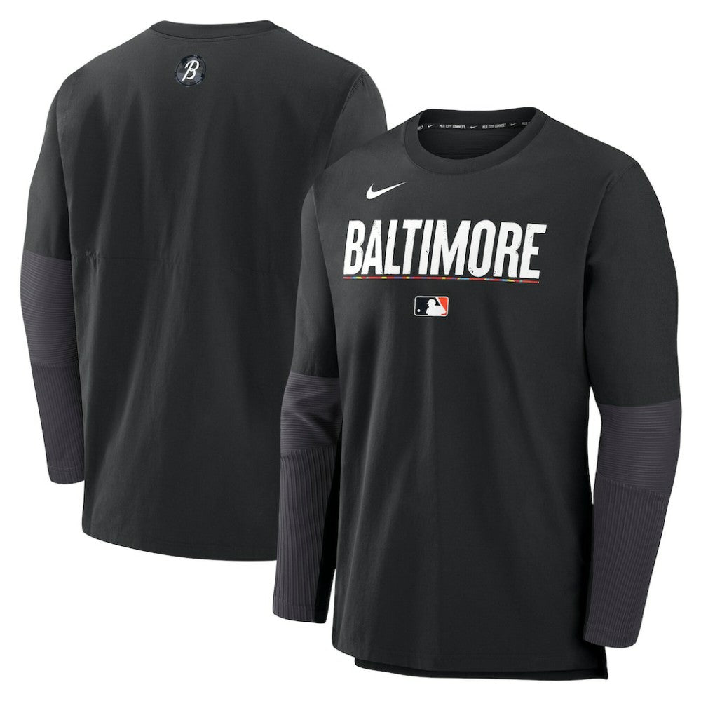 Baltimore Orioles 2025 City Connect Authentic Collection Player Dri-FIT Lightweight Pullover - Black | Nike