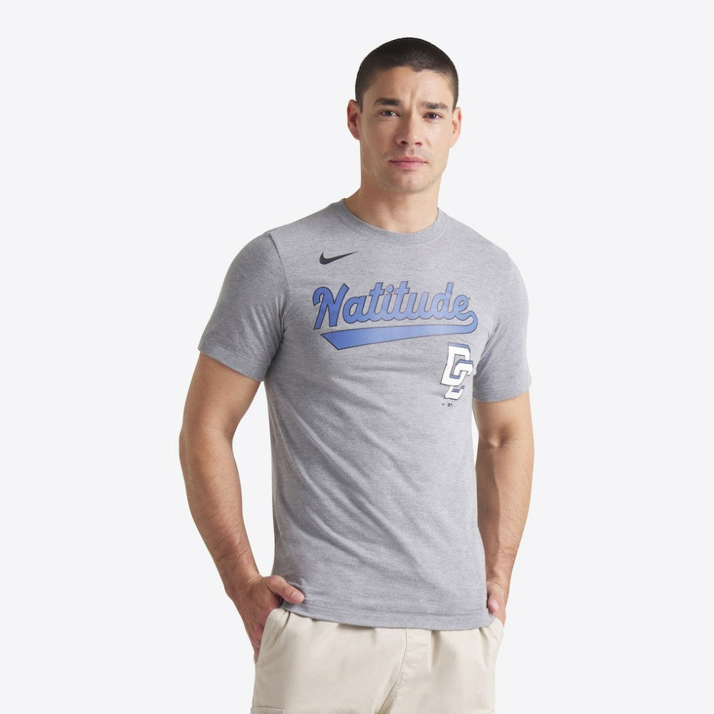 Washington Nationals City Connect Script Tri-Blend T-Shirt - Heather Charcoal | Nike