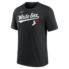 Chicago White Sox City Connect Script Tri-Blend T-Shirt - Heather Black | Nike