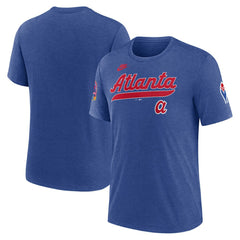 Atlanta Braves Cooperstown Collection Eras Tri-Blend T-Shirt - Heather Royal | Nike