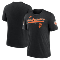 San Francisco Giants Cooperstown Collection Eras Tri-Blend T-Shirt - Heather Black | Nike
