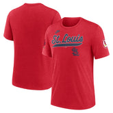 St. Louis Cardinals Cooperstown Collection Eras Tri-Blend T-Shirt - Heather Red | Nike