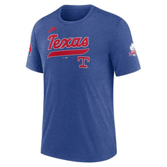Texas Rangers Cooperstown Collection Eras Tri-Blend T-Shirt - Heather Royal | Nike