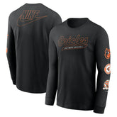 Baltimore Orioles Cooperstown Collection Knockout Long Sleeve T-Shirt - Black | Nike