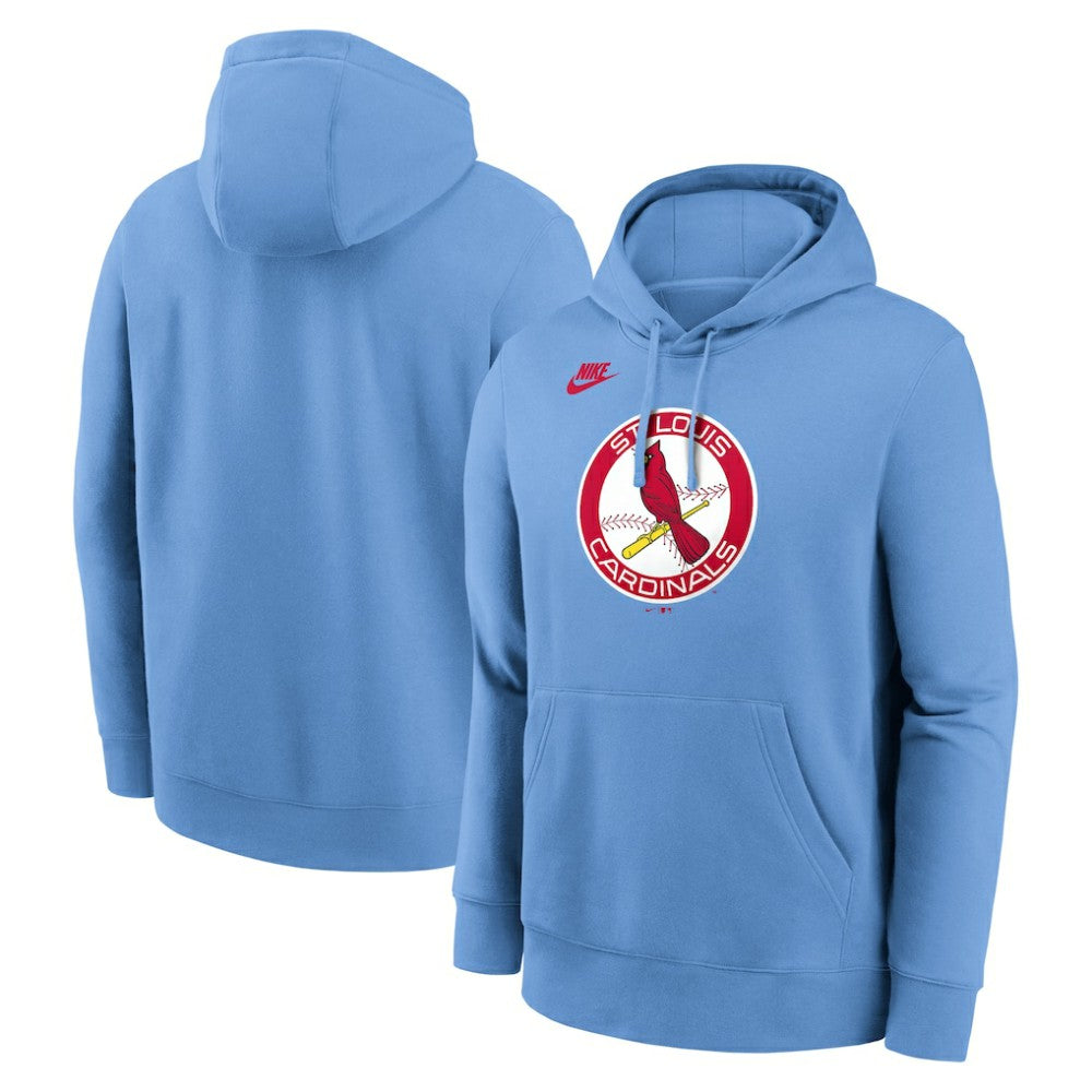 St. Louis Cardinals Cooperstown Collection Logo Club Hoodie - Light Blue | Nike
