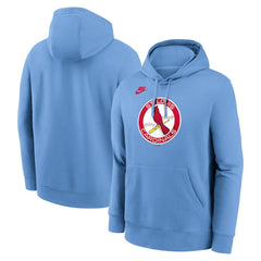 St. Louis Cardinals Cooperstown Collection Logo Club Hoodie - Light Blue | Nike
