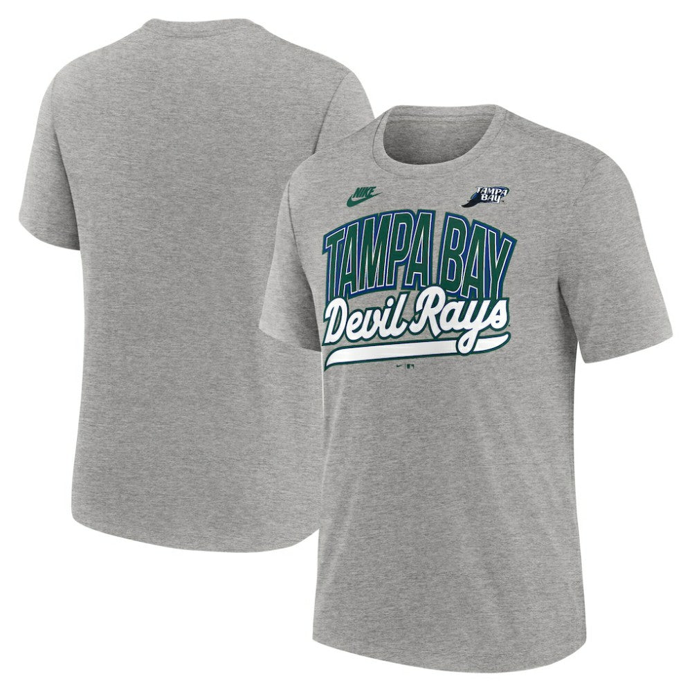 Tampa Bay Rays Cooperstown Collection Retro Tri-Blend T-Shirt - Heather Gray | Nike