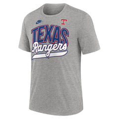Texas Rangers Cooperstown Collection Retro Tri-Blend T-Shirt - Heather Gray | Nike