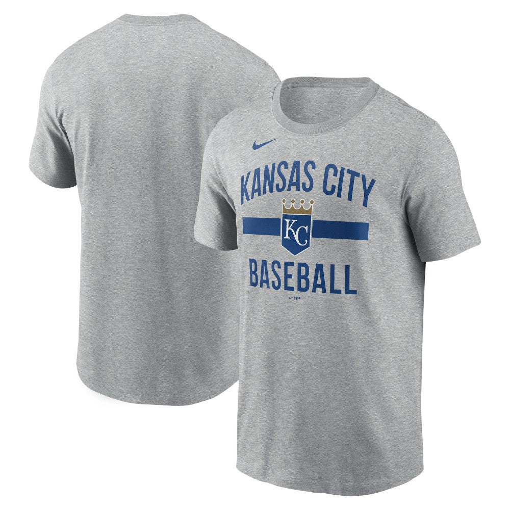 Kansas City Royals Arched T-Shirt - Heather Gray | Nike