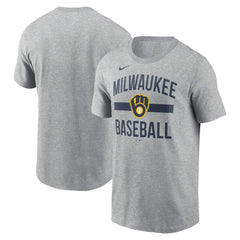 Milwaukee Brewers Arched T-Shirt - Heather Gray | Nike