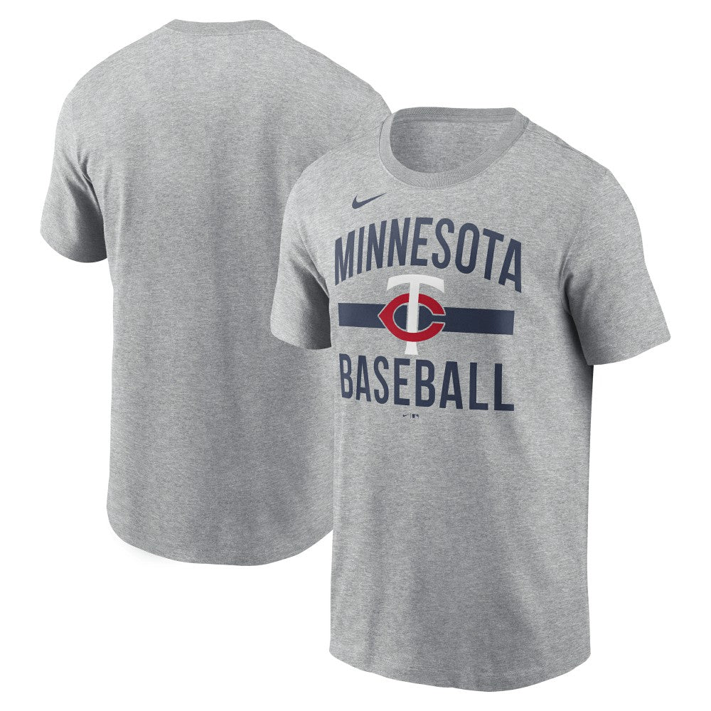 Minnesota Twins Arched T-Shirt - Heather Gray | Nike