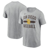 San Diego Padres Arched T-Shirt - Heather Gray | Nike