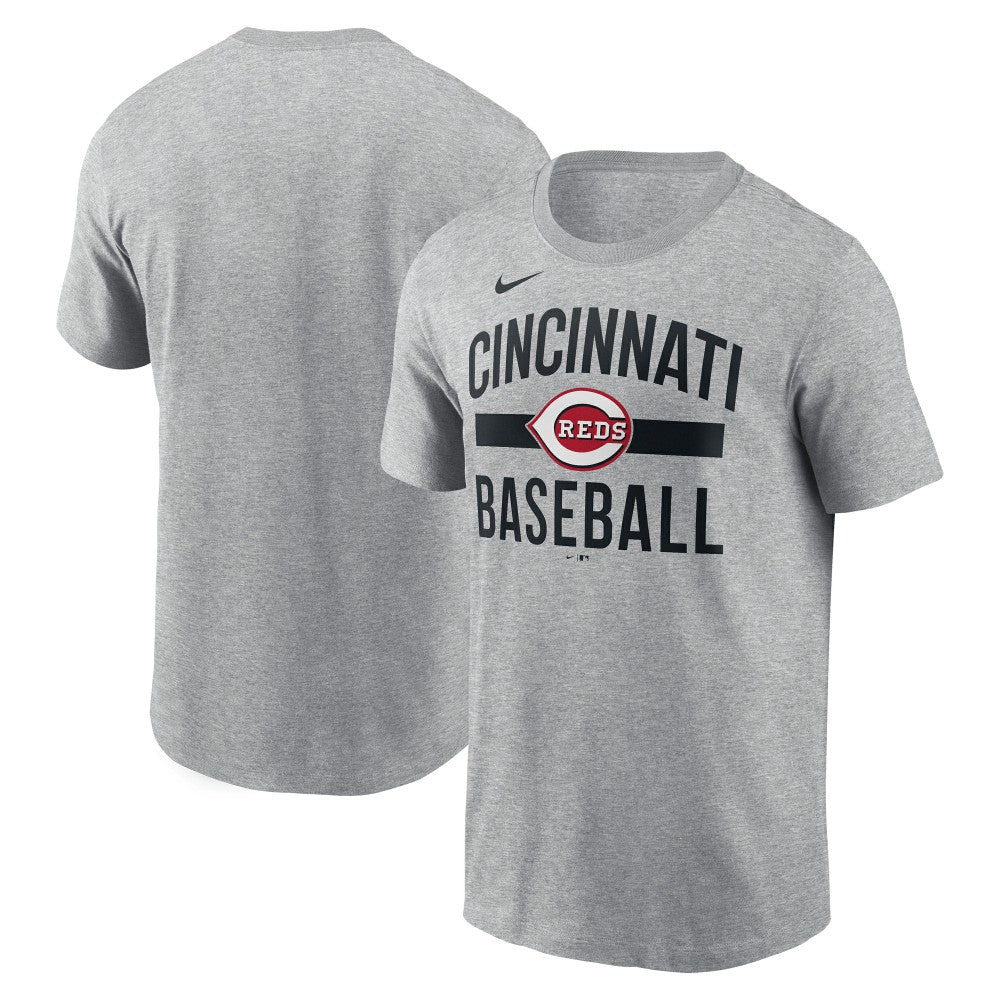 Cincinnati Reds Arched T-Shirt - Heather Gray | Nike