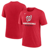 Washington Nationals Logo Tri-Blend T-Shirt - Heather Red | Nike
