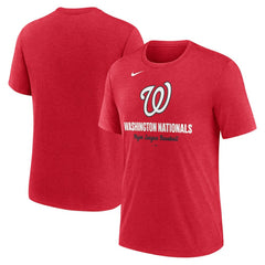Washington Nationals Logo Tri-Blend T-Shirt - Heather Red | Nike