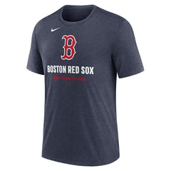 Boston Red Sox Logo Tri-Blend T-Shirt - Heather Navy | Nike