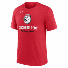 Cincinnati Reds Logo Tri-Blend T-Shirt - Heather Red | Nike