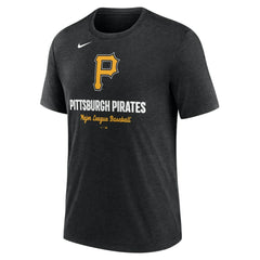 Pittsburgh Pirates Logo Tri-Blend T-Shirt - Heather Black | Nike