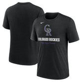 Colorado Rockies Logo Tri-Blend T-Shirt - Heather Black | Nike