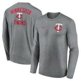 Minnesota Twins 2-Hit Legend Dri-FIT Long Sleeve T-Shirt - Heather Charcoal | Nike