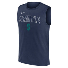 Seattle Mariners Knockout Dri-FIT Muscle Tank Top - Navy | Nike