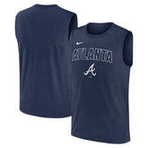 Atlanta Braves Knockout Dri-FIT Muscle Tank Top - Navy | Nike