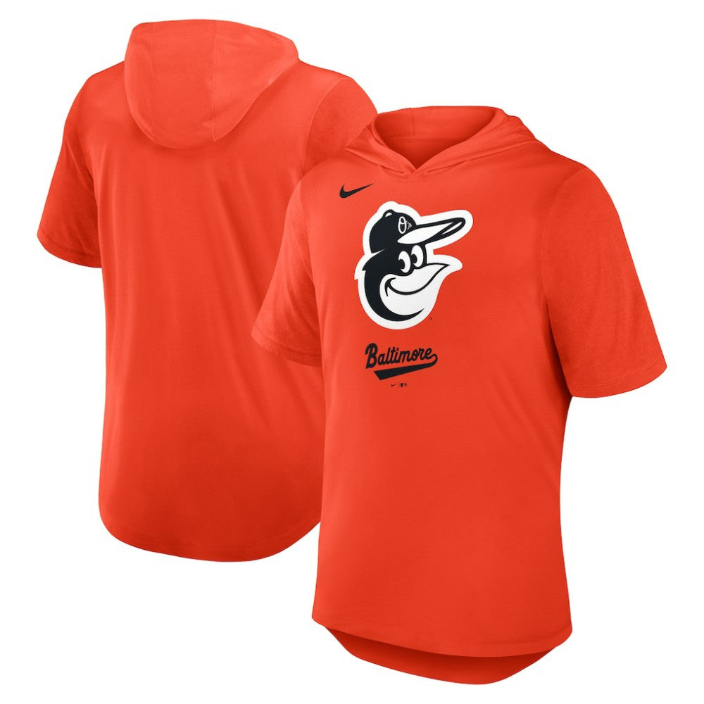 Baltimore Orioles Tri-Blend Hoodie T-Shirt - Orange | Nike