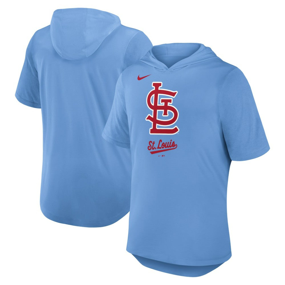 St. Louis Cardinals Tri-Blend Hoodie T-Shirt - Light Blue | Nike