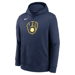 Milwaukee Brewers Logo Club Fleece Hoodie - Navy | Nike