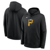 Pittsburgh Pirates Logo Club Fleece Hoodie - Black | Nike