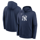 New York Yankees Logo Club Fleece Hoodie - Navy | Nike