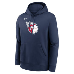 Cleveland Guardians Logo Club Fleece Hoodie - Navy | Nike