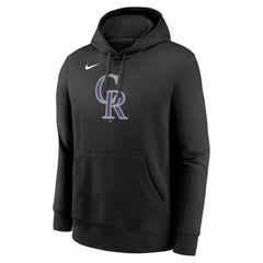 Colorado Rockies Logo Club Fleece Hoodie - Black | Nike