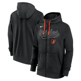 Baltimore Orioles Knockout Script Full-Zip Hoodie - Black | Nike