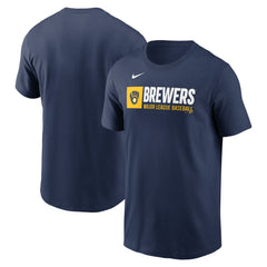 Milwaukee Brewers Team Block T-Shirt - Navy | Nike