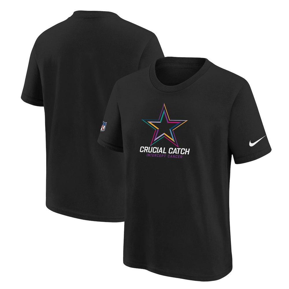 Dallas Cowboys Youth 2024 NFL Crucial Catch T-Shirt - Black | Nike for sale