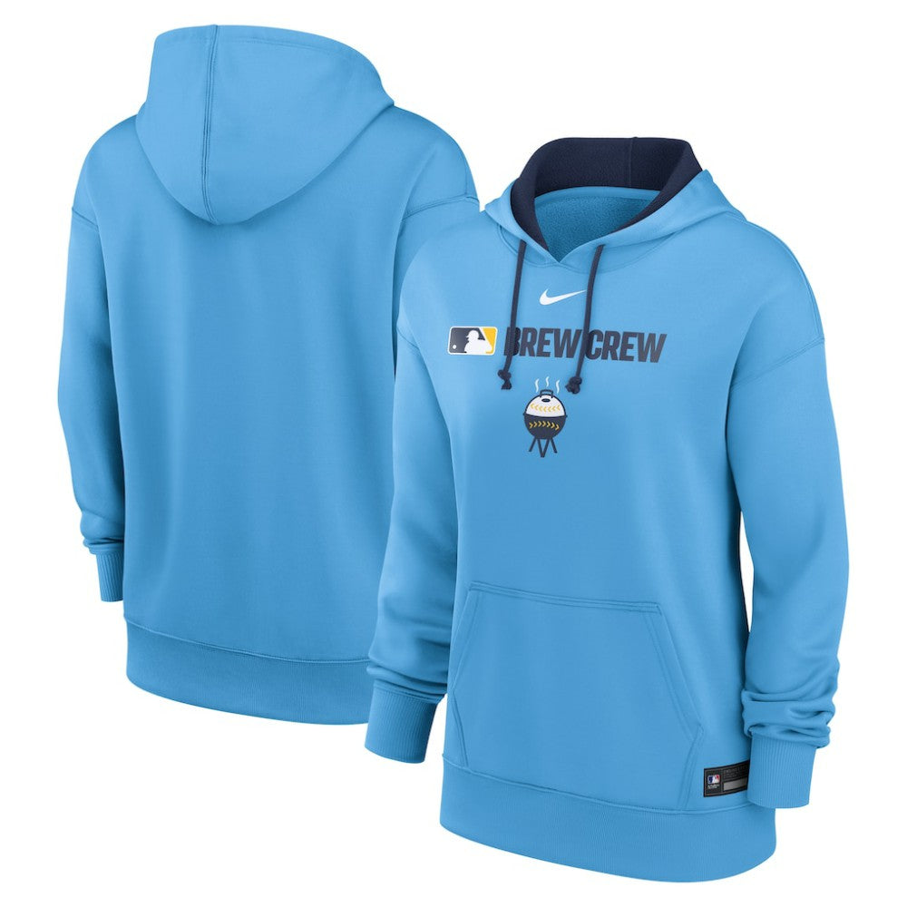 Milwaukee Brewers Women's City Connect Authentic Collection Therma-FIT Hoodie - Powder Blue | Nike