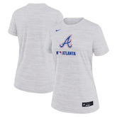 Atlanta Braves Women's Authentic Collection City Connect Velocity Dri-FIT T-Shirt - Ash | Nike
