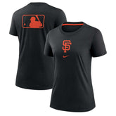 San Francisco Giants Women's Authentic Collection Early Work Tri-Blend T-Shirt - Black | Nike