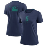 Seattle Mariners Women's Authentic Collection Early Work Tri-Blend T-Shirt - Navy | Nike