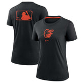 Baltimore Orioles Women's Authentic Collection Early Work Tri-Blend T-Shirt - Black | Nike