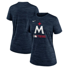 Minnesota Twins Women's Authentic Collection Alternate Logo Velocity Dri-FIT T-Shirt - Navy | Nike