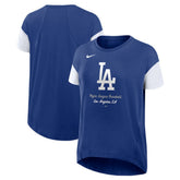 Los Angeles Dodgers Women's Flowy Fashion Tri-Blend Dri-FIT T-Shirt - Royal | Nike