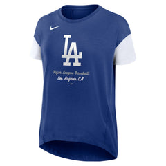 Los Angeles Dodgers Women's Flowy Fashion Tri-Blend Dri-FIT T-Shirt - Royal | Nike