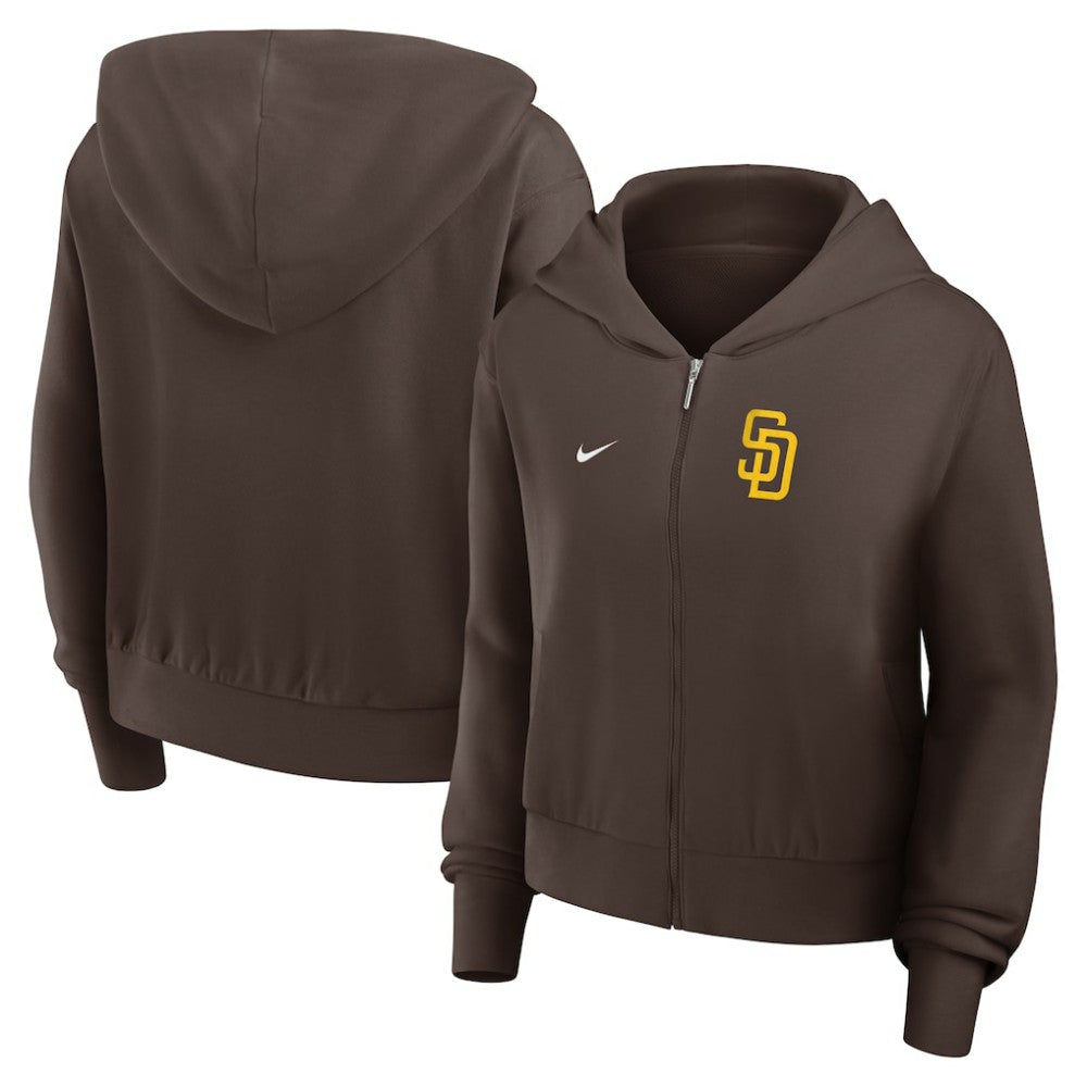 San Diego Padres Women's Cropped Chill Full-Zip Hoodie - Brown | Nike