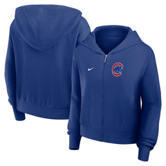 Chicago Cubs Women's Cropped Chill Full-Zip Hoodie - Royal | Nike
