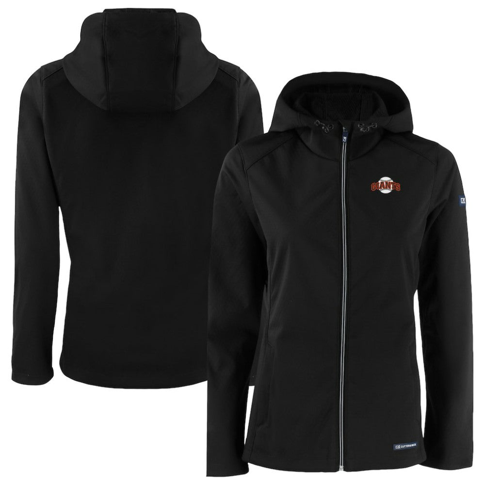 San Francisco Giants Cutter & Buck Women's Evoke Eco Softshell Recycled Full-Zip Jacket - Black