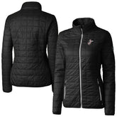 Cincinnati Reds Cutter & Buck Women's Cooperstown Collection Rainier PrimaLoft Eco Insulated Full-Zip Puffer Jacket - Black