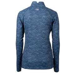 Seattle Mariners Cutter & Buck Women's Traverse Camo Print Stretch Quarter-Zip Top - Navy
