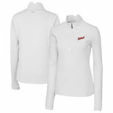 Detroit Tigers Cutter & Buck Women's Traverse Stretch Quarter-Zip Pullover Top - White